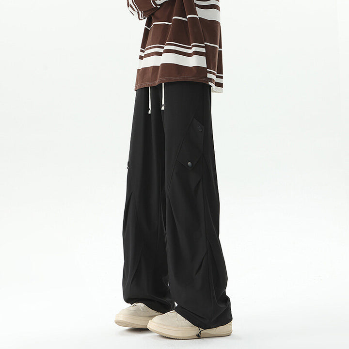 Men's extra-wide technical cargo lounge pants in draped wide-leg cut Mune Fashion