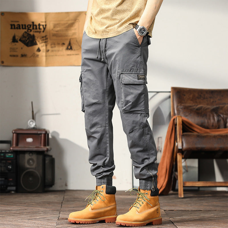 Herren Cargo-Joggerhose mit elastischem Komfortbund, Kniepaneelen und Reißverschluss-Knöcheln Mune Fashion