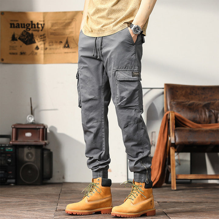Herren Cargo-Joggerhose mit elastischem Komfortbund, Kniepaneelen und Reißverschluss-Knöcheln Mune Fashion