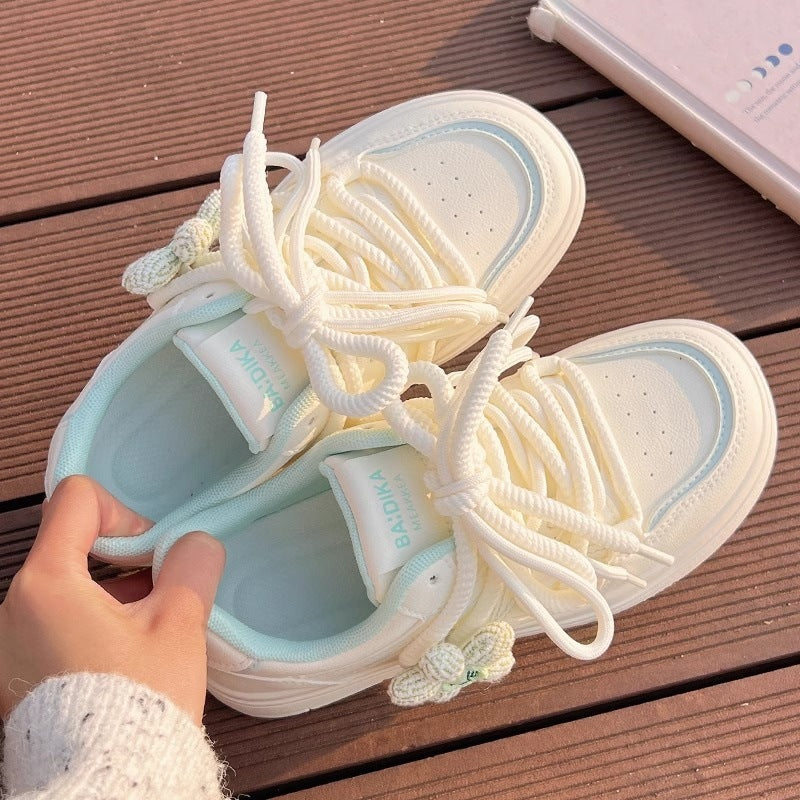 Ladies Trendy Sneakers with Floral Accents and Cushioning Sole Mune Fashion