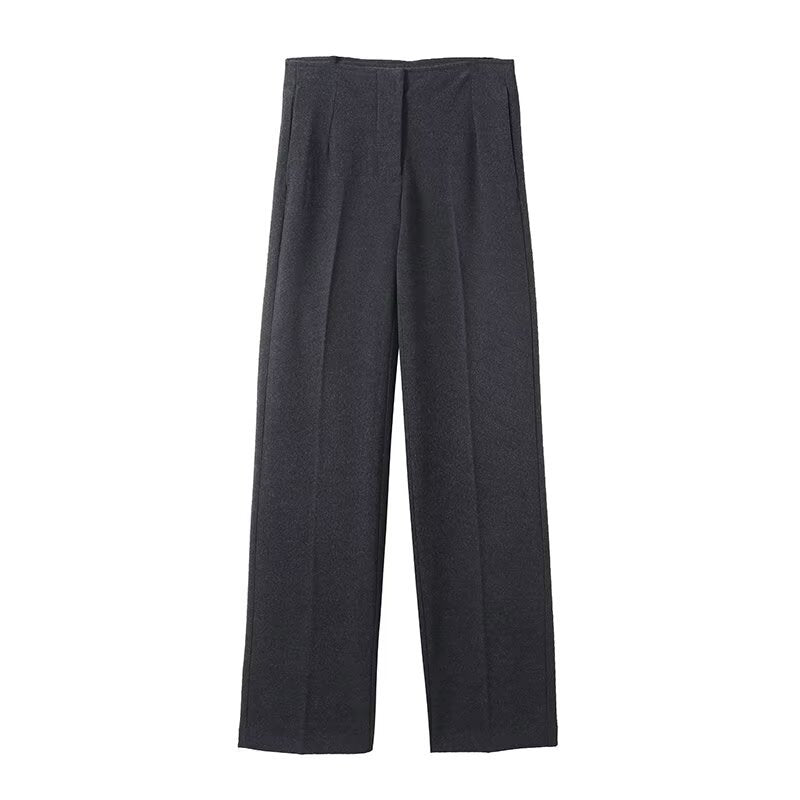 Women's High-Waisted Pleated Trousers with Wide Leg and Classic Tailoring Mune Fashion