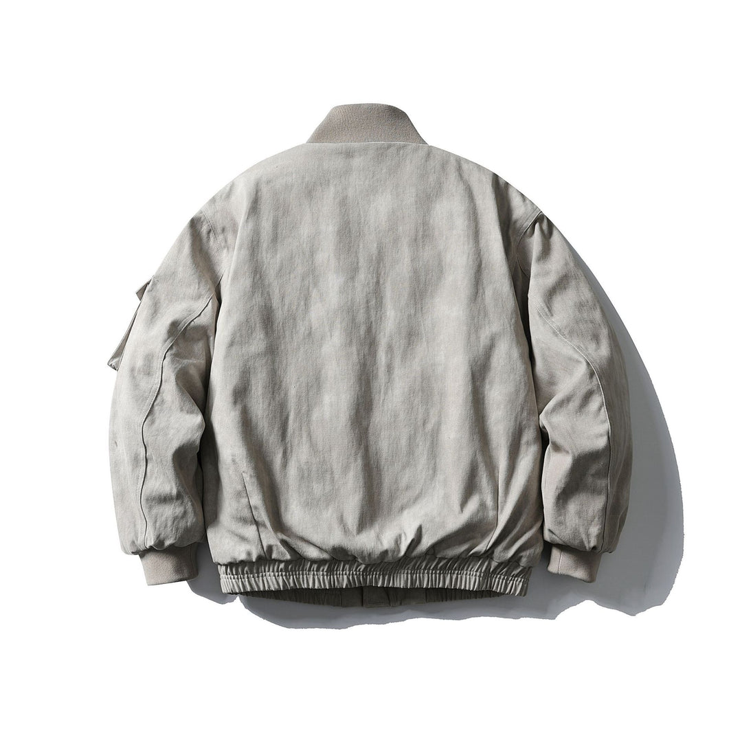 Men's Boxy Utility Blouson Jacket with Stand-up Collar, Cargo Sleeves and Applied Flap Pockets Mune Fashion