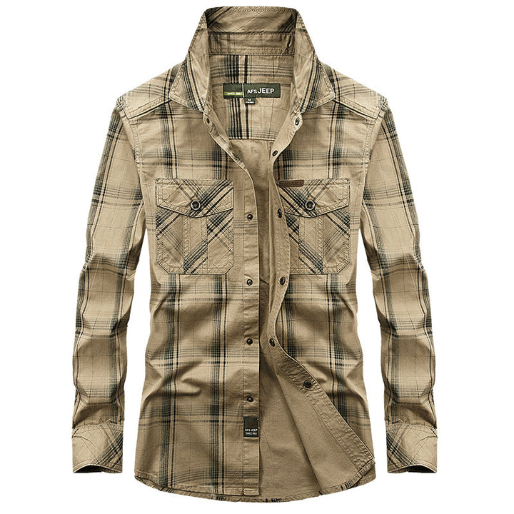 Men's plaid flannel shirt with chest pockets, softly brushed lining and ergonomic cut Mune Fashion