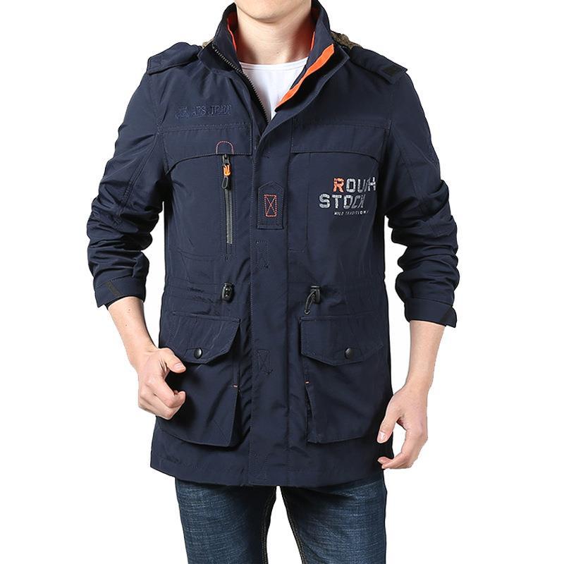 Men's field jacket in utility style with hood and multifunctional pockets Mune Fashion