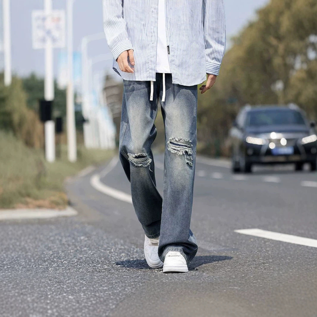 Men's Loose-Fit Destroyed Jeans Mune Fashion