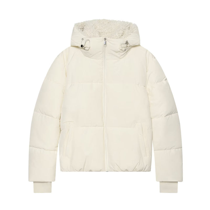 Women's Short Padded Jacket with Teddy Collar Mune Fashion