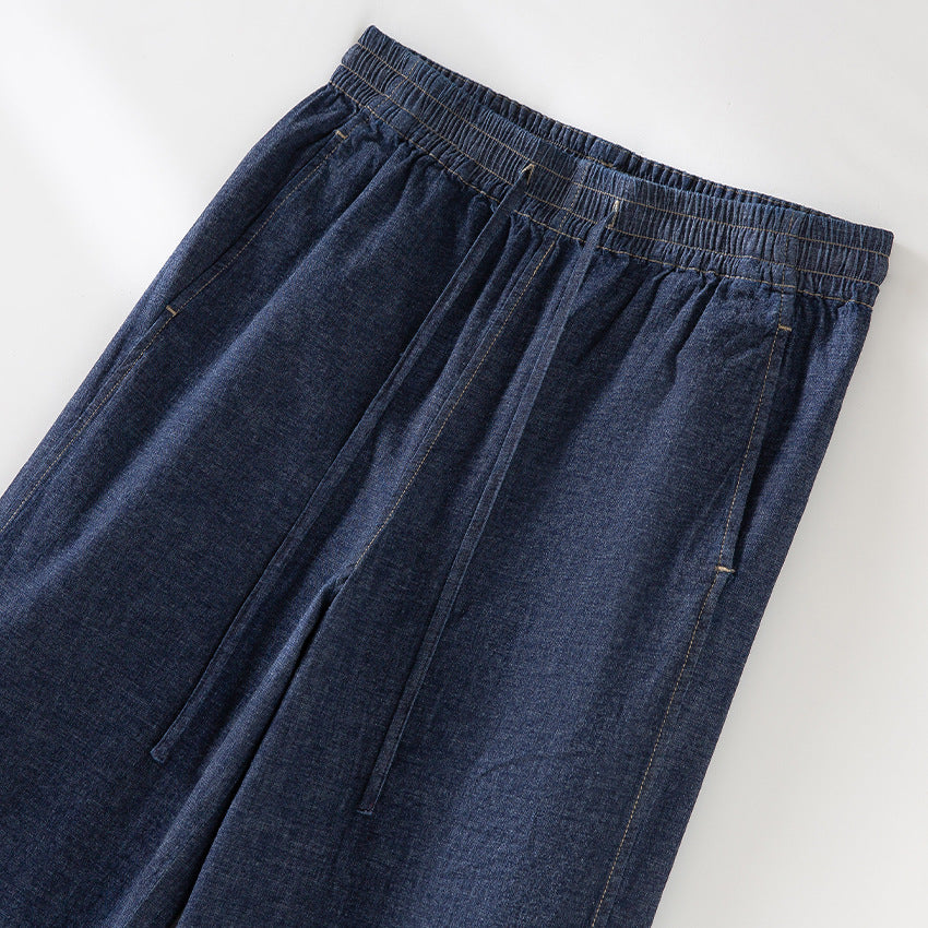 Women's wide jeans with elastic waistband and drawstring Mune Fashion