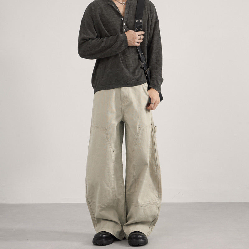 Men's Ultra Wide Workwear Palazzo Pants made of durable cotton twill with knee panels and tool loop Mune Fashion