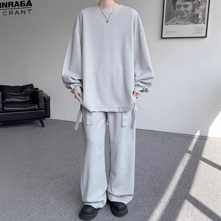 Unisex Casual Oversized Lounge Set made of Waffle Knit with Cargo Ties Mune Fashion