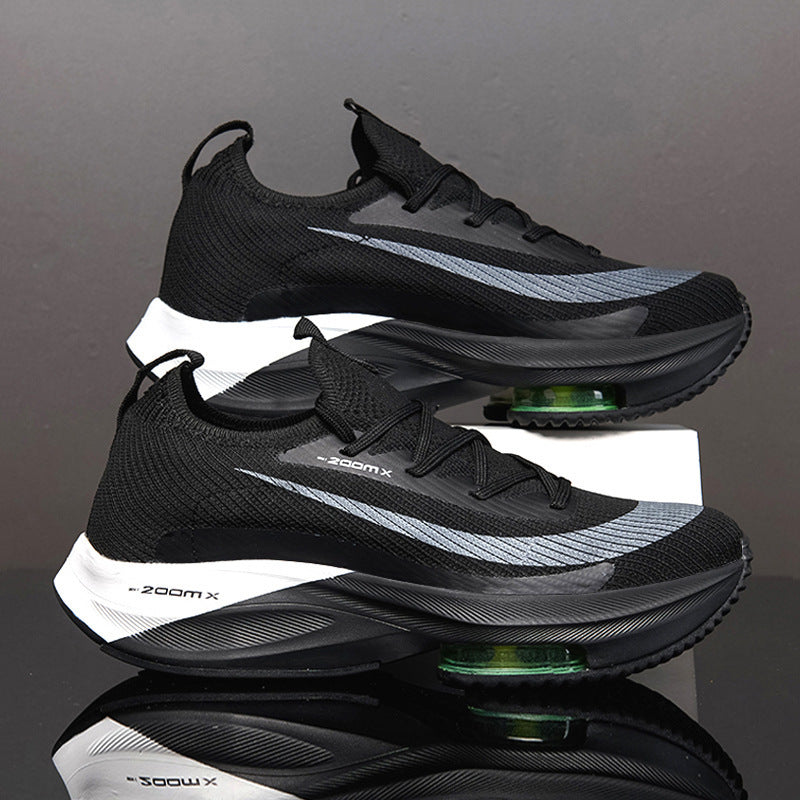 Unisex knitted sock running shoes with padded heel air chamber, reactive energy return midsole, and grippy rubber outsole Mune Fashion