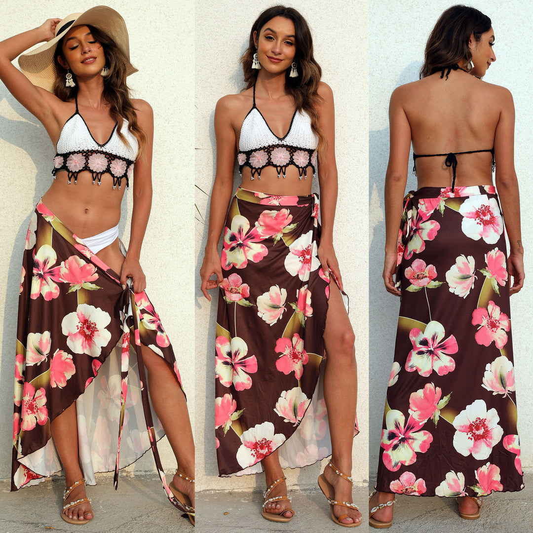 Ladies elegant maxi skirt with floral pattern Mune Fashion