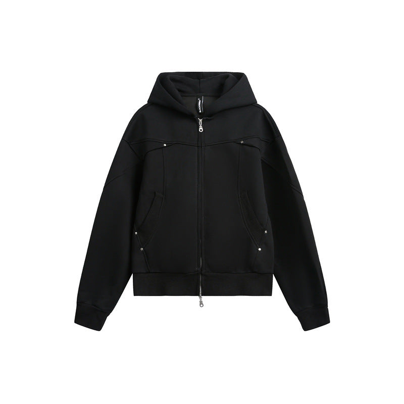 Unisex Oversize Hoodie Sweat Jacket with Two-Way Zipper Mune Fashion