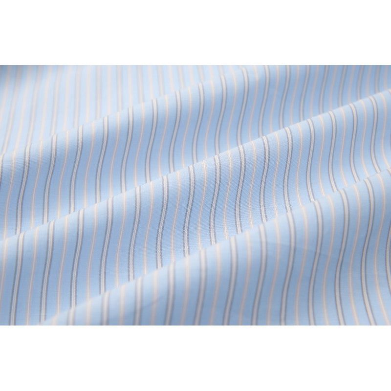 Men's Wide Cut Poplin Shirt with Stripes and Chest Pocket Mune Fashion