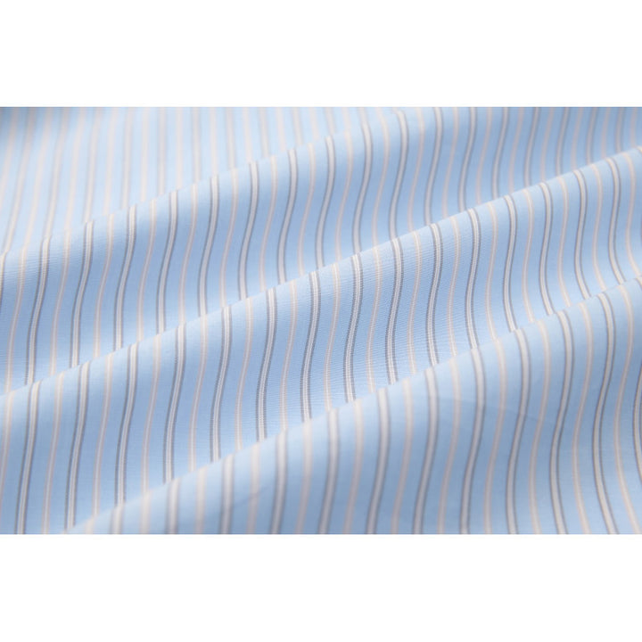 Men's Wide Cut Poplin Shirt with Stripes and Chest Pocket Mune Fashion