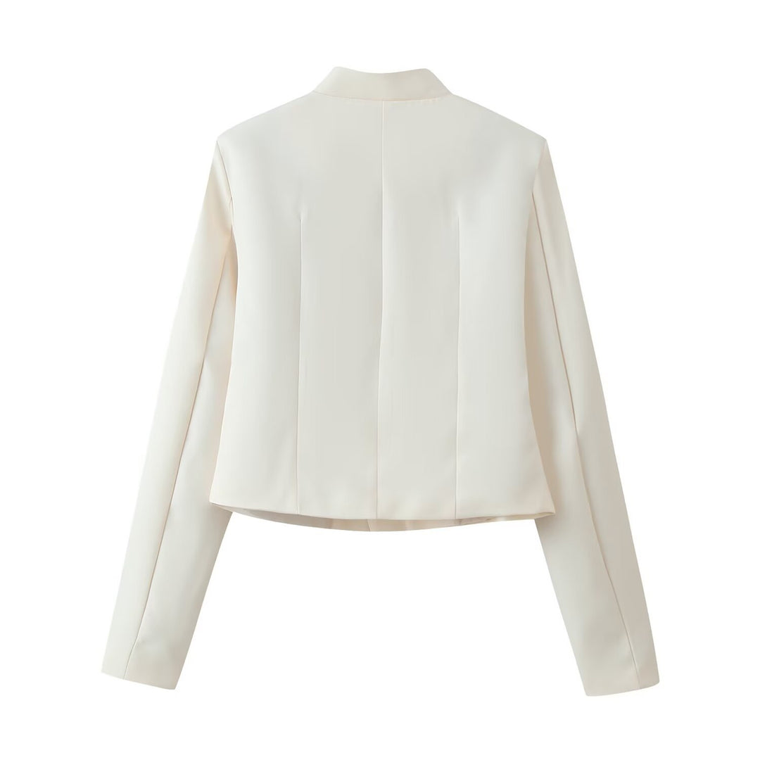 Women’s short jacket with standing collar and decorative cord buttons Mune Fashion
