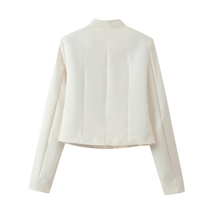Women’s short jacket with standing collar and decorative cord buttons Mune Fashion