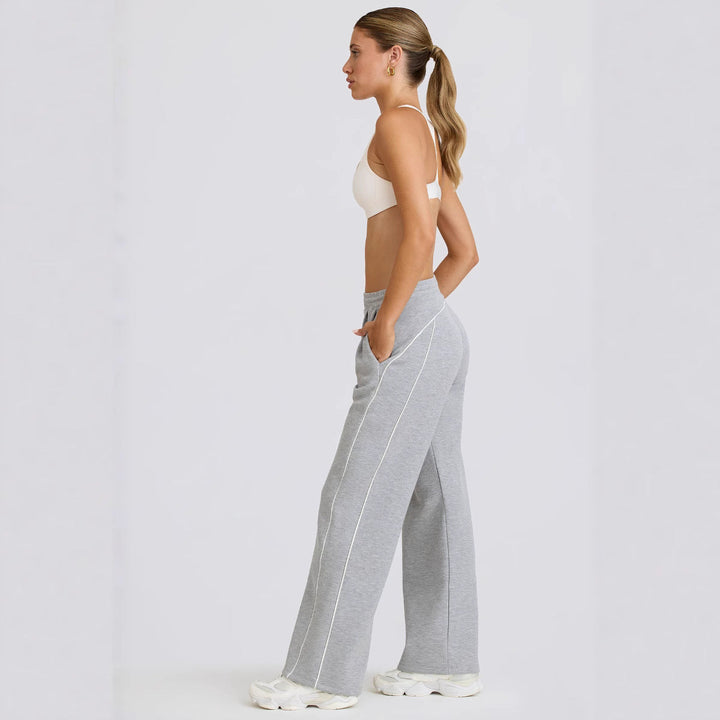 Women's Sporty Leisure Pants with Wide Cut and Practical Pockets Mune