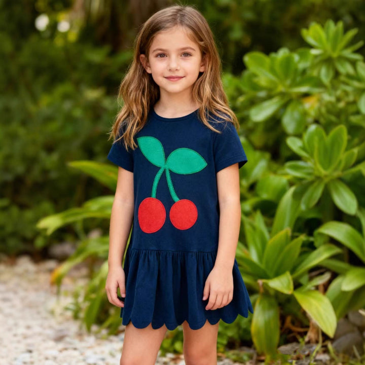 Girl's casual dress with cheerful cherry design Mune Fashion