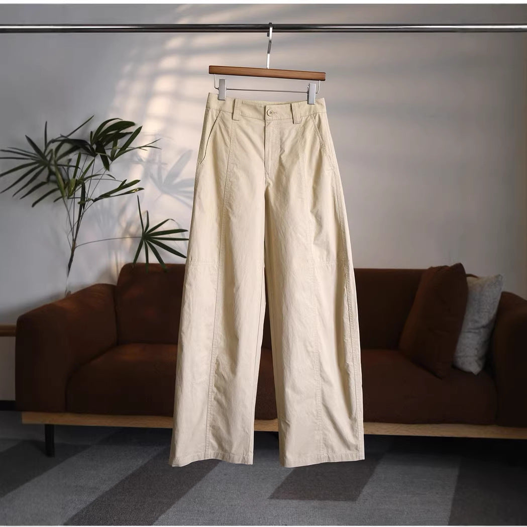 Ladies High Waisted Fabric Pants Mune Fashion
