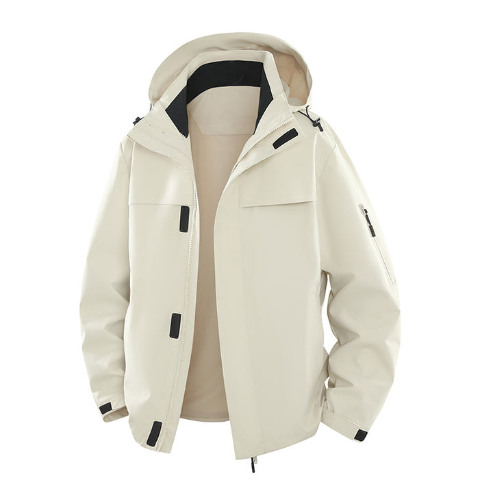 Men's Urban Softshell Outdoor Jacket with Hood, Concealed Zipper and Multiple Pockets Mune Fashion