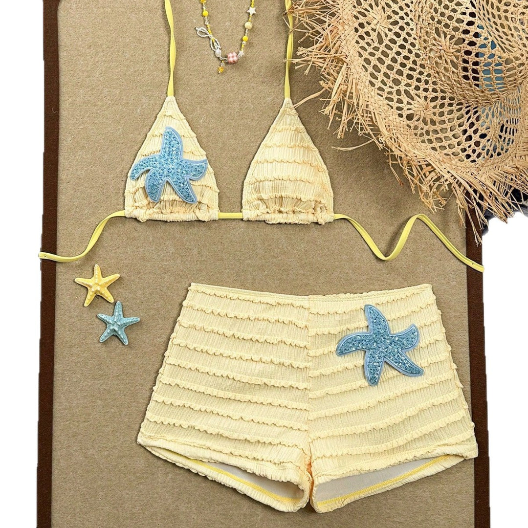 Ladies Bikini with sophisticated ruffles and maritime details Mune Fashion