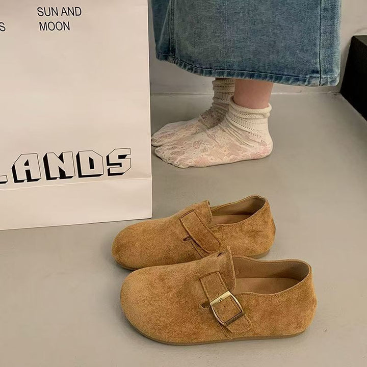 Women Comfortable Clogs with Fashionable Buckle Mune Fashion