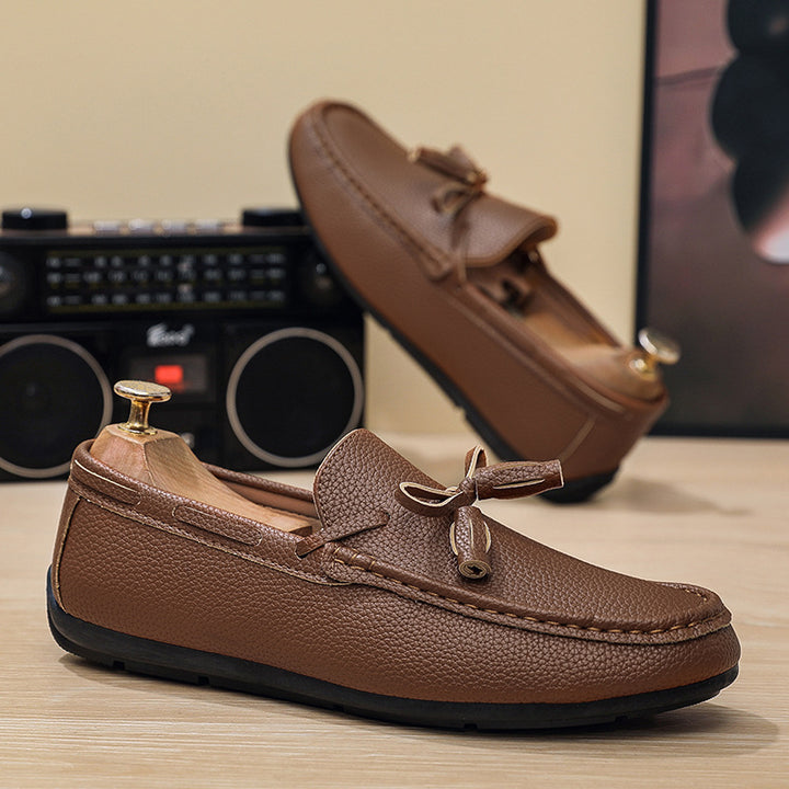 Men's Elegant Moccasins with Fashionable Lacing Detail Mune Fashion