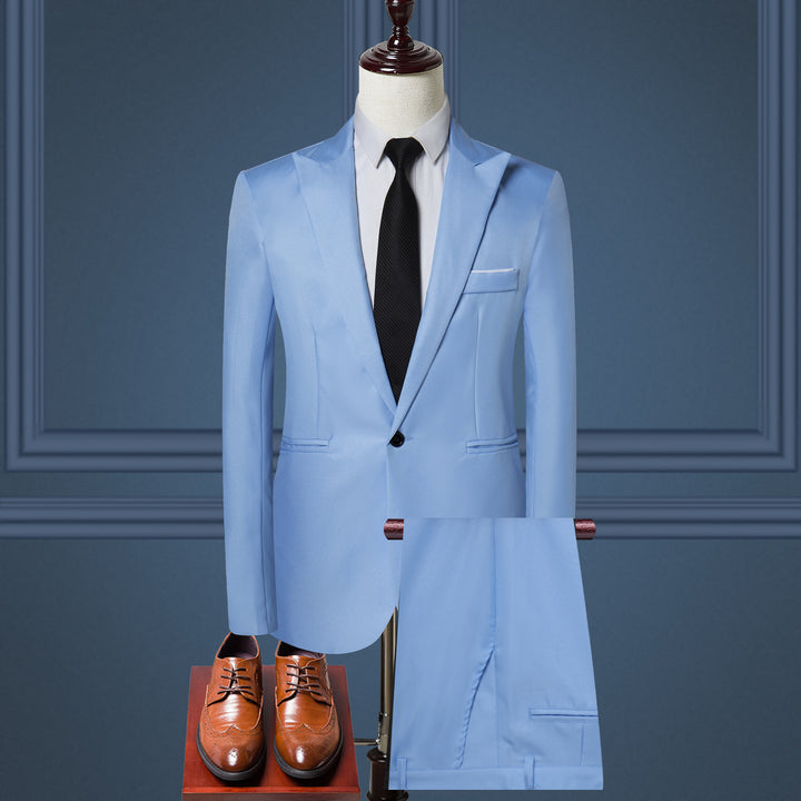 Men's slim business suit in two-piece with single-breasted blazer and elegant suit trousers Mune Fashion
