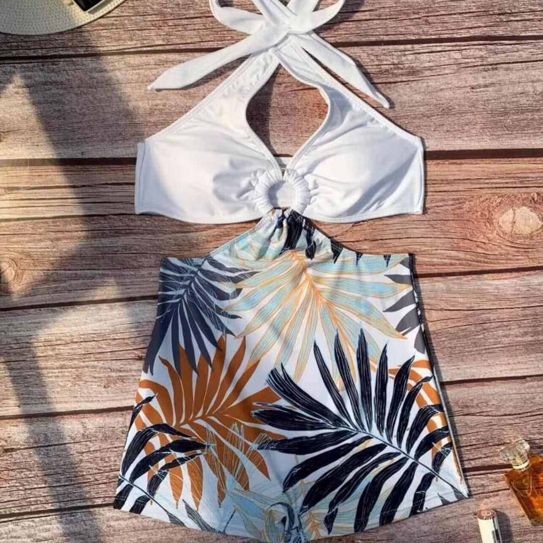 Women's bikini set with high-cut skirt bottom and elegant knot Mune Fashion