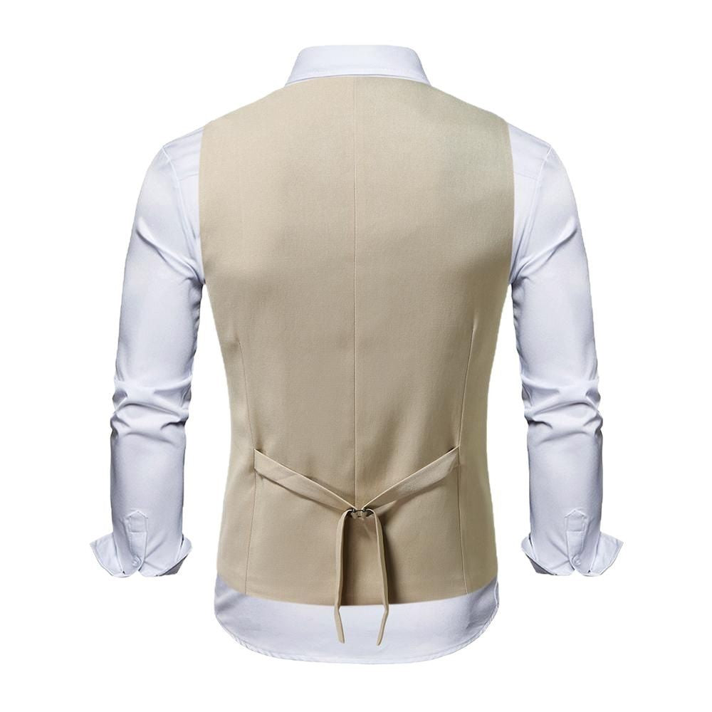 Men's double-breasted suit vest with peaked lapels, slim silhouette, and fine interior finish Mune Fashion