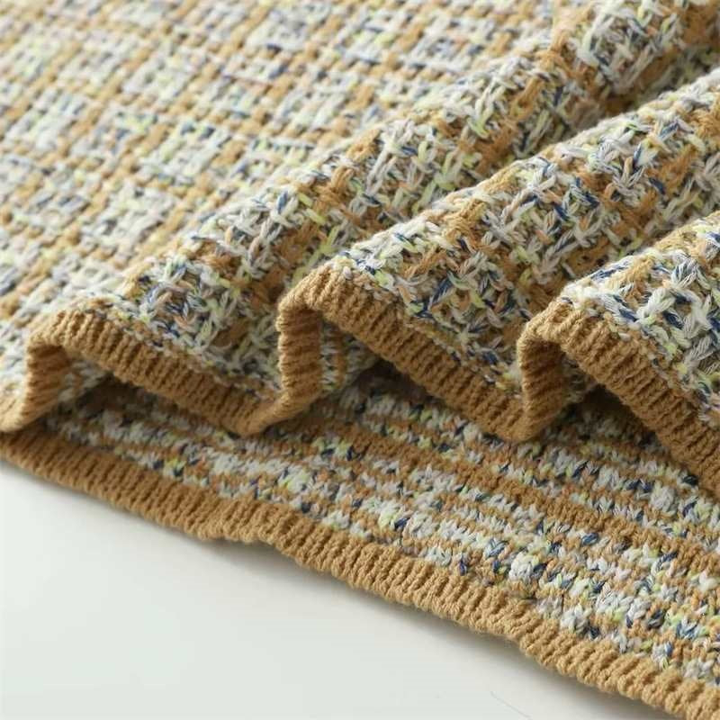 Women's Boucle Polo Knit Sweater with Tweed Effect Mune Fashion
