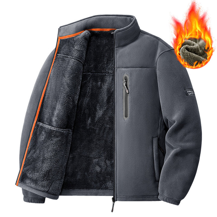 Men's fleece jacket with high collar and practical inner lining Mune Fashion