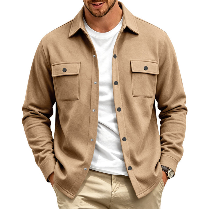 Men's overshirt jacket made of cotton blend with snap buttons and double chest pockets Mune Fashion