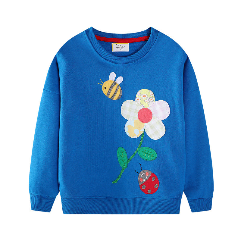 Women's sweatshirt with cheerful flower and insect design Mune Fashion