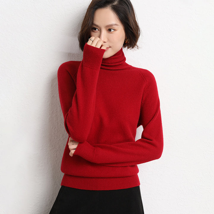 Ladies Slim Turtleneck Sweater made of fine knit with raglan sleeves Mune Fashion
