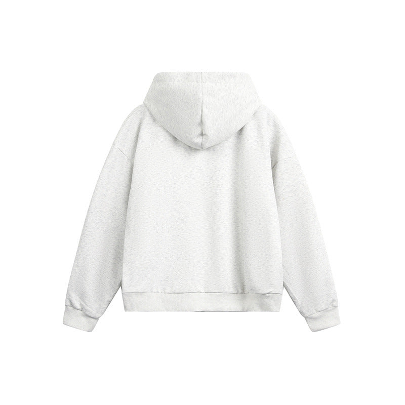 Unisex Hooded Sweat Jacket with Two-Way Zipper and Checkered Hood Lining Mune Fashion