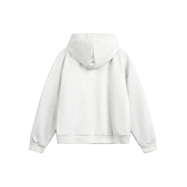 Unisex Hooded Sweat Jacket with Two-Way Zipper and Checkered Hood Lining Mune Fashion