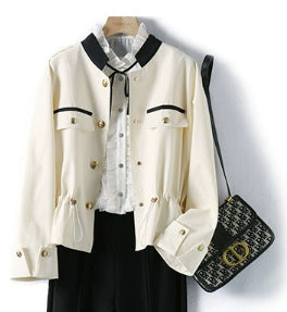 Women’s Stylish Jacket with Stand-Up Collar and Button Placket Mune Fashion