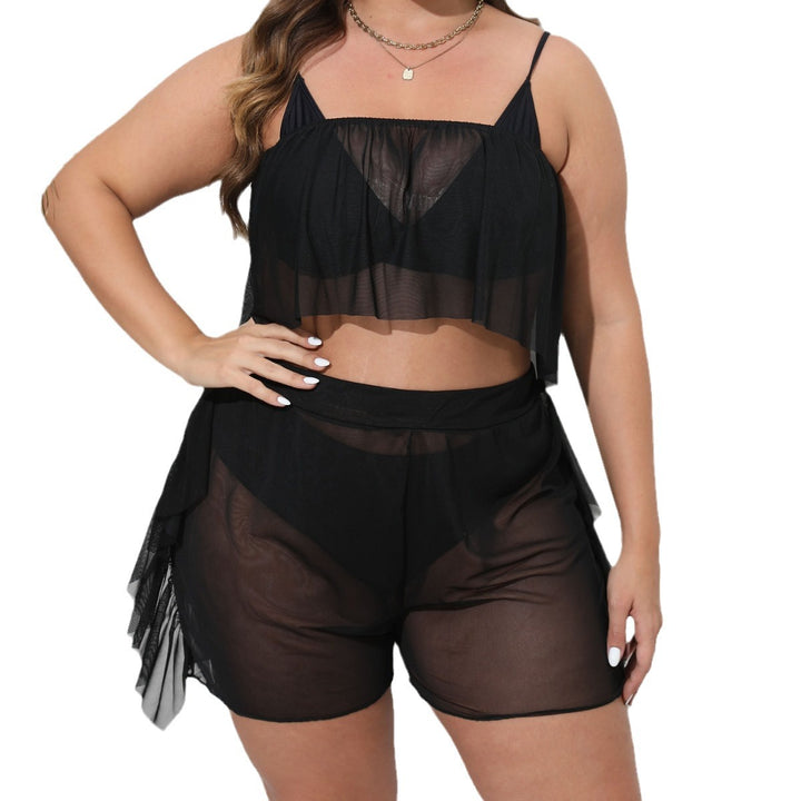 Ladies airy beach set with perforated design Mune Fashion