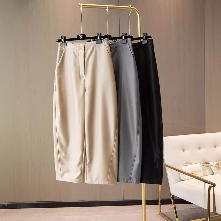 Women Elegant Wide Fabric Pants Mune Fashion