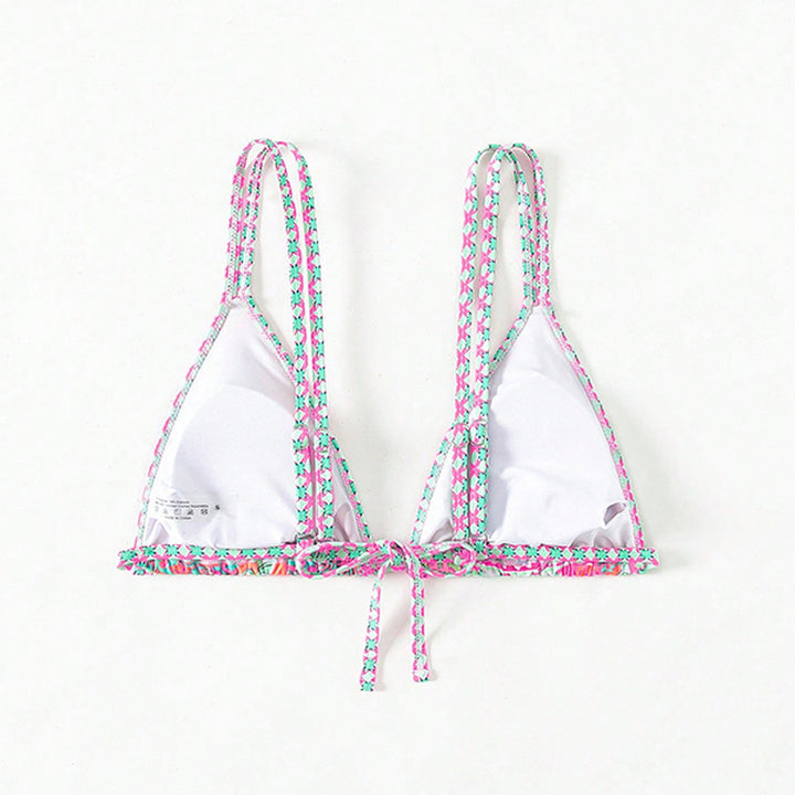Women's triangle bikini with playful pattern mix and adjustable straps Mune Fashion