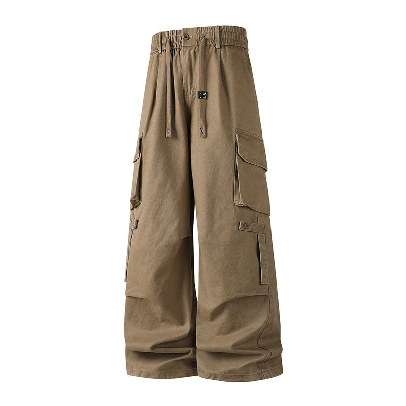 Herren Extraweite Baggy-Cargo-Hose mit Elastikbund, Tunnelzug und Mehrfach‑Utility‑Taschen Mune Fashion