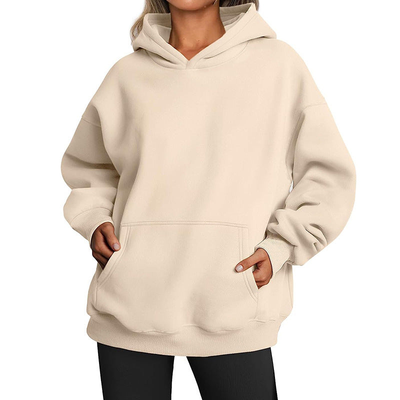 Women's oversized hoodie with extended back, fleecy interior, and kangaroo pocket Mune Fashion