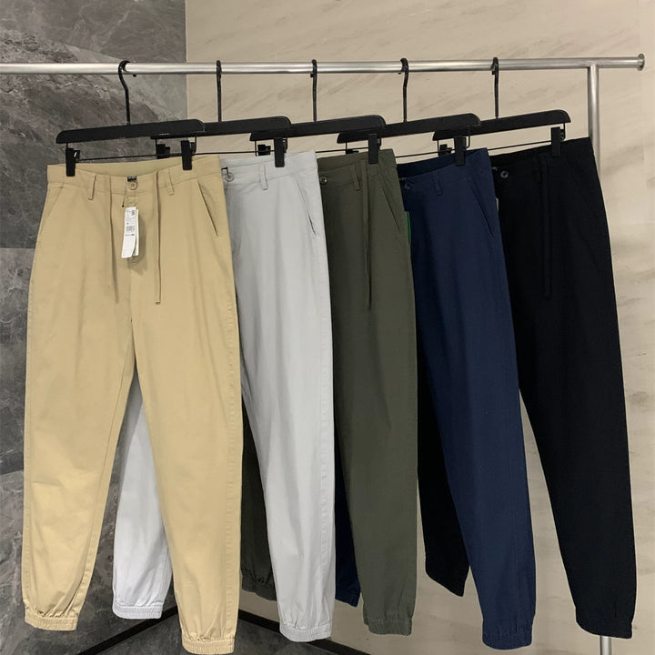 Men's Chino Jogger with elastic hem and pleats Mune Fashion