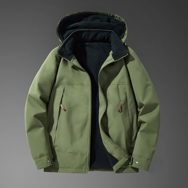 Men's Softshell Transition Jacket with Warm Fleece Lining and Hood Mune Fashion
