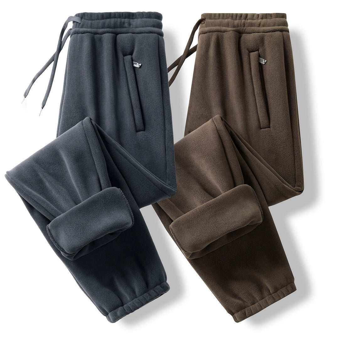 Men's Fleece Jogging Pants with Elastic Waistband, Drawstring and Ribbed Cuffs Mune Fashion