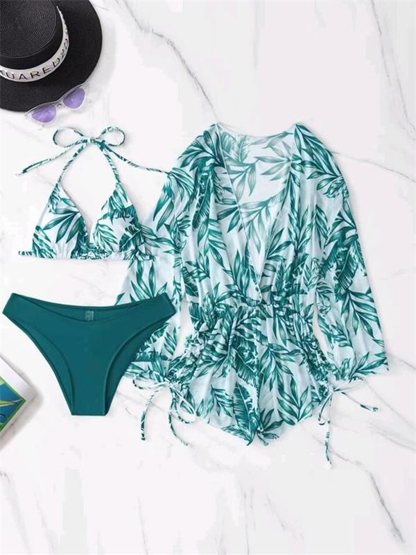 Women's bathing set with transparent kimono and stylish bikini Mune Fashion