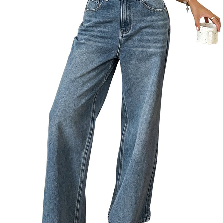 Women's jeans trousers with high waist and wide leg Mune Fashion