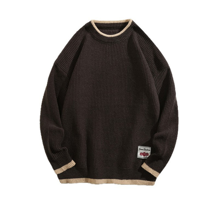 Men's Stylish Rib Knit Sweater with Crew Neck Mune Fashion