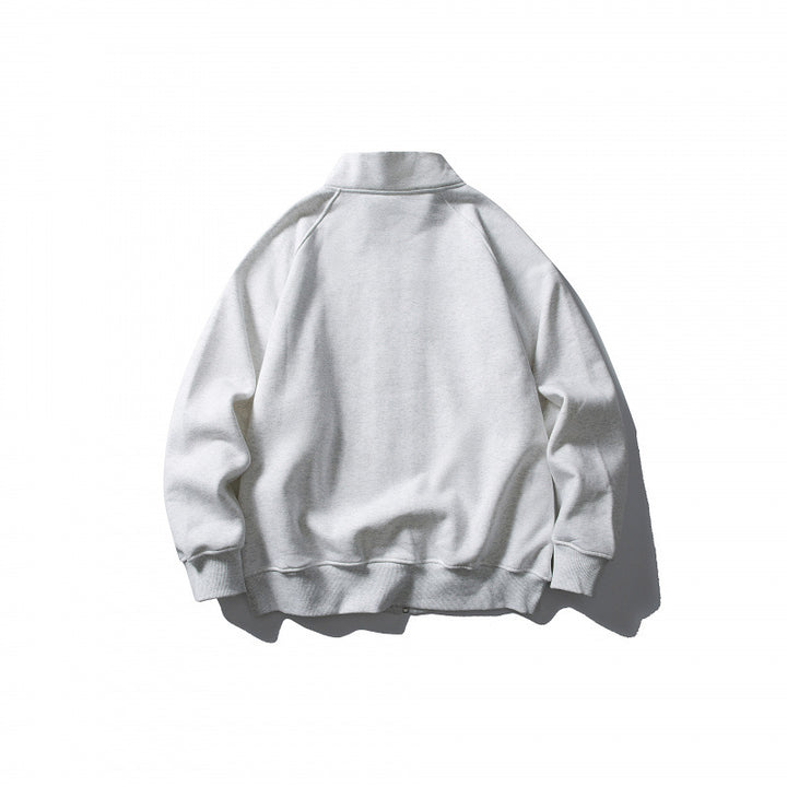 Unisex Boxy-Oversize-Zip Jacket with Stand-Up Collar, Raglan Sleeves, and Side Pockets Mune Fashion